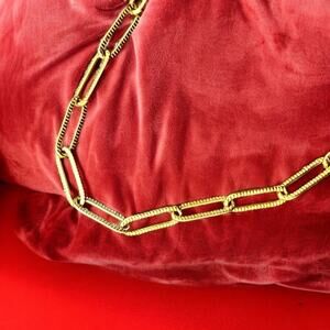 NEW 18K yellow gold plated paper clip chain bracelet jewelry B29A